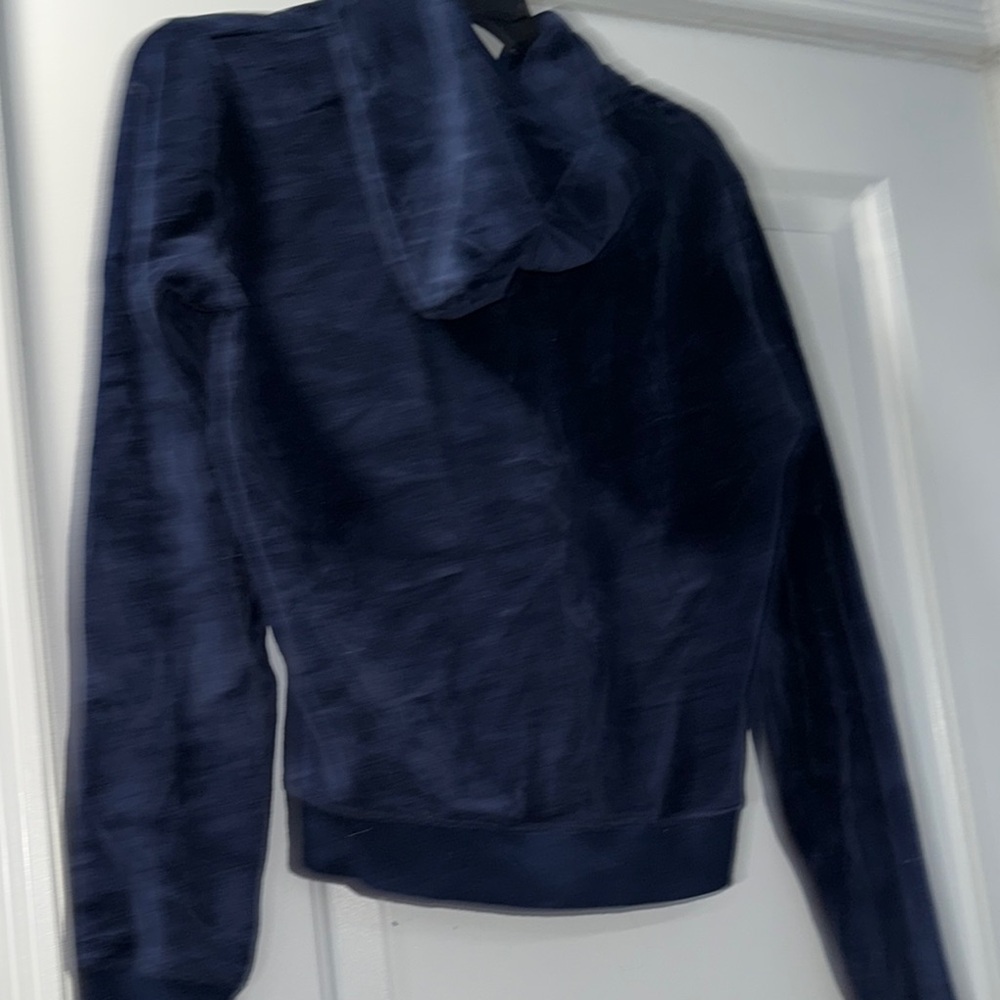 Vintage Juicy Couture Navy Hoodie with pink rhinestones Accents - Picture 3 of 4